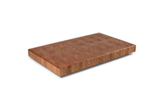 Schneidebrett aus Eiche Stirnholz | XL Holzbrett | rutschfeste Edelstahlfüße | massives Küchenbrett 50 x 30 x 4 cm - ruhrholz