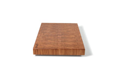Schneidebrett aus Eiche Stirnholz | XL Holzbrett | rutschfeste Edelstahlfüße | massives Küchenbrett 50 x 30 x 4 cm - ruhrholz