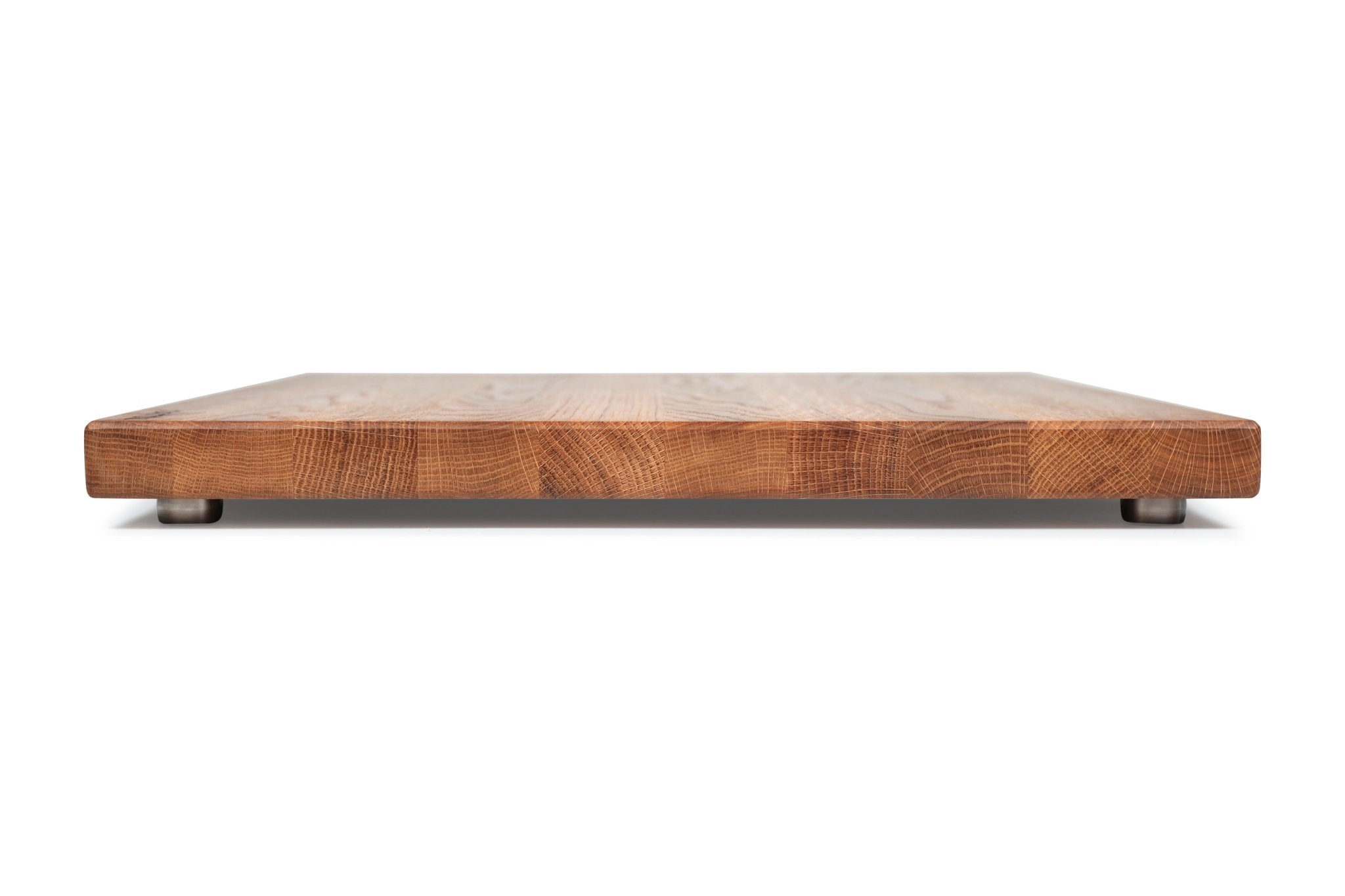 Schneidebrett aus Holz / Eiche | XL Holzbrett Küche | massives Küchenbrett 50 x 45 x 3 cm groß | rutschfeste Füße | Holzschneidebrett | Eichenbrett - ruhrholz