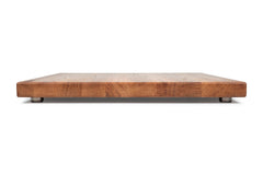 Schneidebrett aus Holz / Eiche | XL Holzbrett Küche | massives Küchenbrett 50 x 45 x 3 cm groß | rutschfeste Füße | Holzschneidebrett | Eichenbrett - ruhrholz
