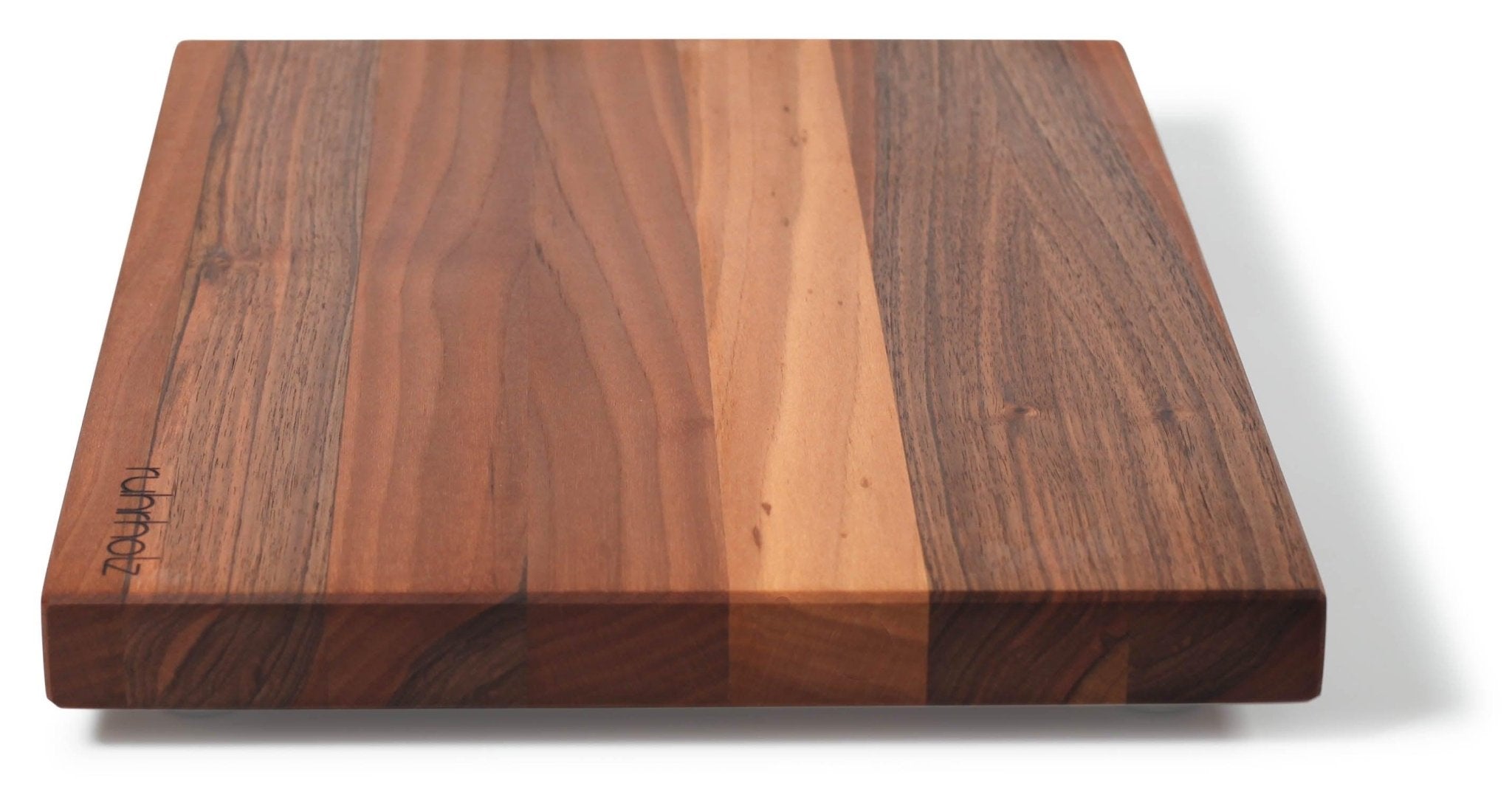 Schneidebrett - französischer Nussbaum - Größe 40 x 30 x 3 cm - rutschfeste Edelstahlfüße - ruhrholz