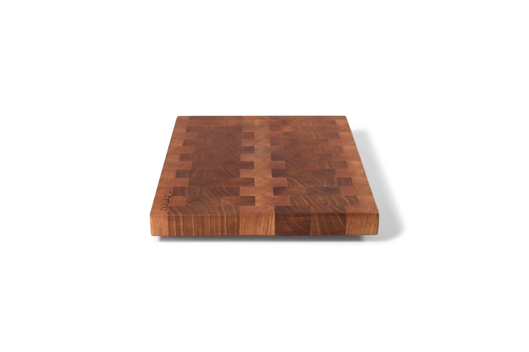 Schneidebrett - französischer Nussbaum - Stirnholz - Größe 40 x 30 x 3 cm - rutschfeste Edelstahlfüße - ruhrholz